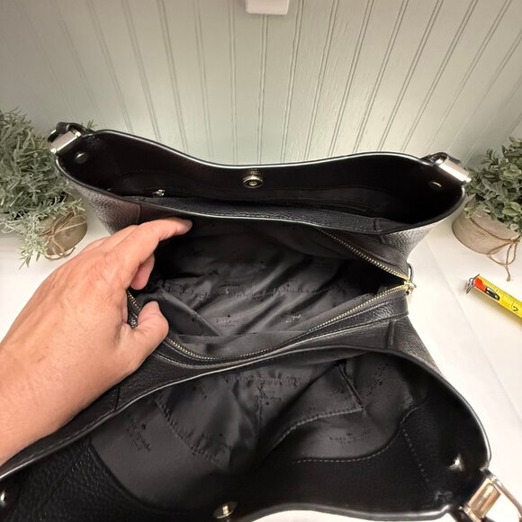 KATE SPADE Lena Triple Entry Shoulder Bag Pebbled Leather EUC Authentic - Picture 7 of 13